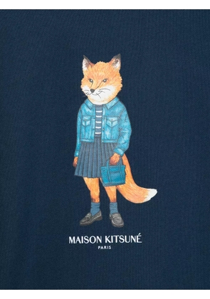 Maison Kitsuné Dressed Fox-print sweatshirt - Blue
