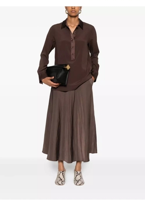 Dorothee Schumacher high-waisted a-line midi skirt - Brown