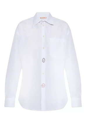Marni embroidered-detail cotton shirt - White