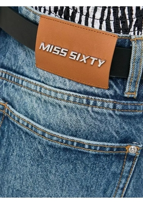 Miss Sixty frayed-hem mini denim skirt - Blue