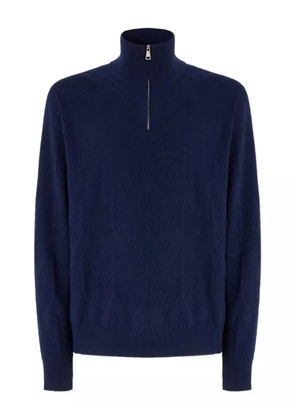 Missoni herringbone half-zip sweater - Blue