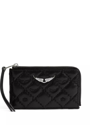 Zadig&Voltaire quilted logo-plaque cardholder - Black