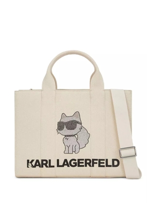 Karl Lagerfeld medium crystal-emmbellishment tote bag - Neutrals