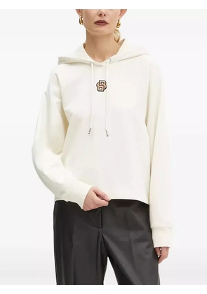 BOSS logo-embroidered hoodie - White