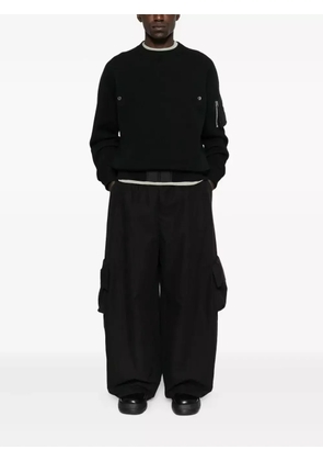 sacai button-fastening zip-pocket sweater - Black