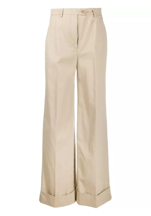 ASPESI flared leg high-waisted trousers - Neutrals