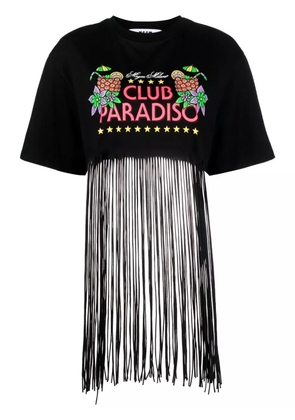 MSGM graphic-print frayed T-Shirt - Black