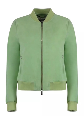 Moorer double-zip suede bomber jacket - Green
