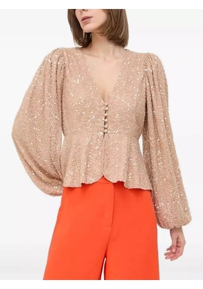 Notes du Nord sequin-embellished button top - Neutrals