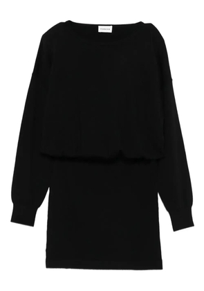 P.A.R.O.S.H. boat-neck long-sleeve mini dress - Black