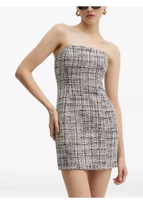 La Mania Bella tweed strapless mini dress - Black