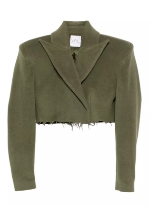 Vestiaire d'un Oiseau Libre frayed-hem wide-lapels jacket - Green