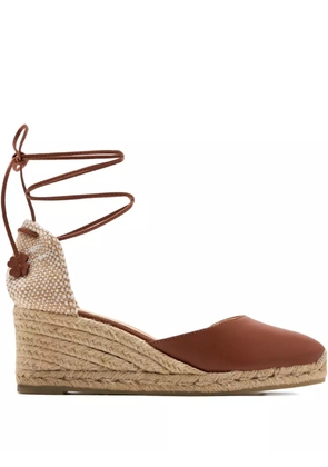 Castañer 70mm Carina lace-up wedge espadrilles - Brown