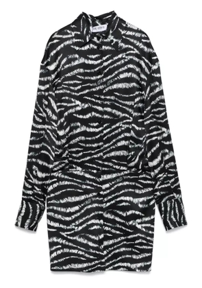 The Attico zebra-print mini dress - Black
