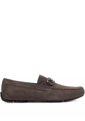 Ferragamo Gancini-detail suede loafers - Brown