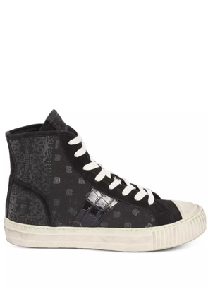 RHUDE paisley-print crocodile-trimmed sneakers - Black