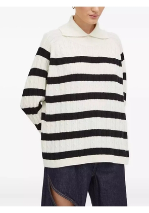 lovechild Embla cable-knit striped sweater - White