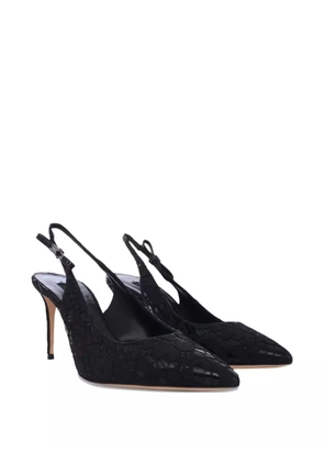 Casadei Chanel Liber Tiff lace slingback pumps - Black