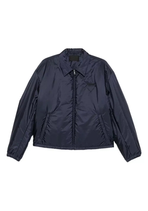 Prada logo-detail zip-up jacket - Blue