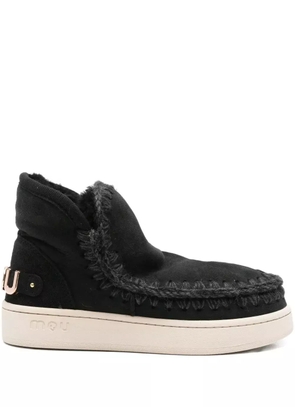 Mou braided-trim suede boots - Black