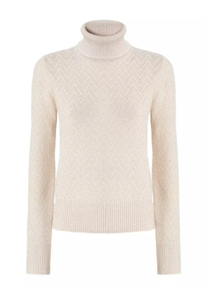 Missoni chevron-pattern turtleneck sweater - Neutrals