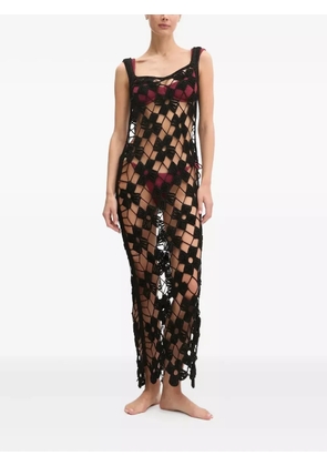 PARAMIDONNA Michelle crochet maxi beach dress - Black