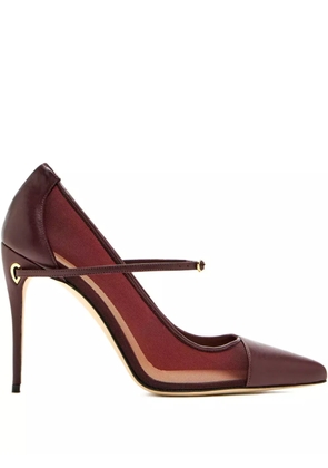 Jennifer Chamandi 105mm leather mesh-panel pumps - Red