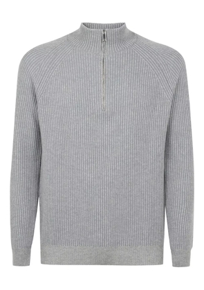 slowear ribbed half-zip sweater - Grey