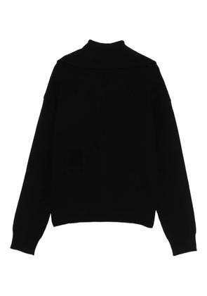 LIU JO ribbed collar button sweater - Black