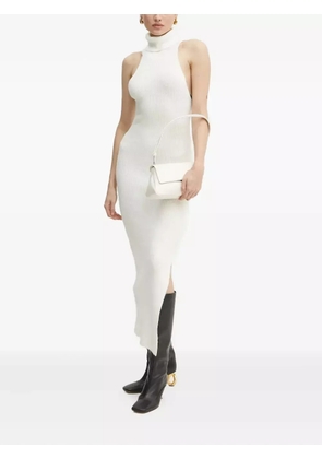 Bardot turtleneck open-back midi dress - Neutrals