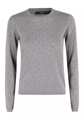 Seventy embellished crew-neck sweater - Grey