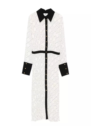 Elisabetta Franchi geometric-print button-front maxi dress - White