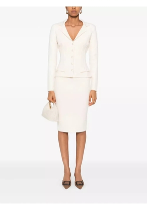 Elisabetta Franchi ribbed pencil midi skirt - Neutrals