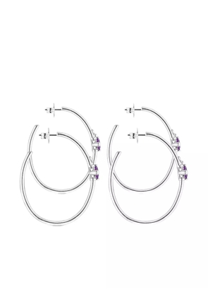 TOUS amethyst-embellished hoop earrings - Silver