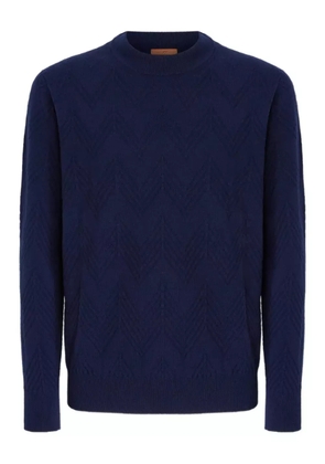 Missoni herringbone-pattern crew-neck sweater - Blue