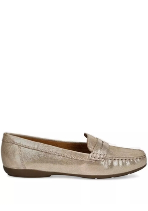Geox metallic-effect penny-strap loafers - Neutrals