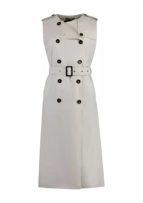 Moorer Aurelia sleeveless double-breasted trench coat - White