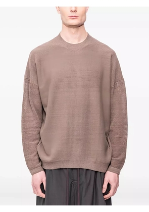 Devoa textured-knit pullover sweater - Brown