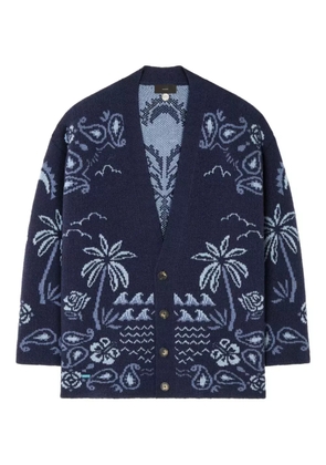Alanui palm-tree paisley cardigan - 4642-Midnight-Denim