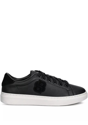 BOSS logo-plaque lace-up sneakers - Black