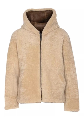 Yves Salomon hooded reversible lambskin jacket - Neutrals