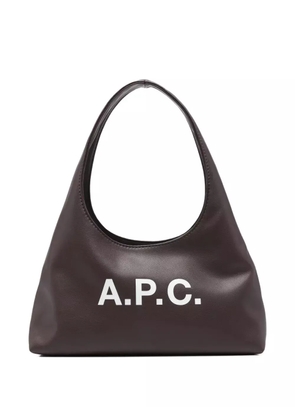 A.P.C. small logo-plaque shoulder bag - Brown