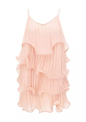 kaos pleated ruffled mini cocktail dress - Pink