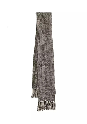 Marc O'Polo ribbed-knit fringe scarf - Grey