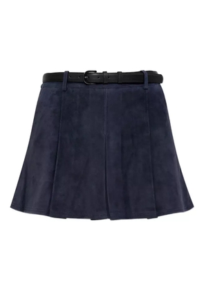 Self-Portrait pleated mini skirt - Blue