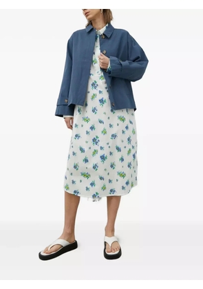 lovechild floral-print shirt midi dress - White