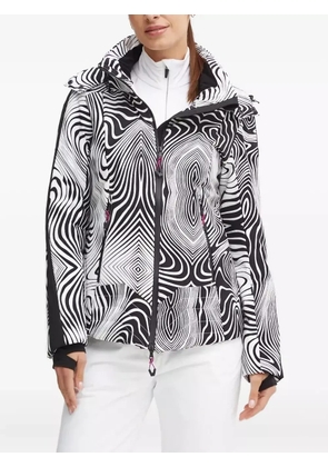 Ea7 Emporio Armani swirl-print ski jacket - Black