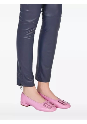 Ferragamo buckle leather ballerina flats - Pink