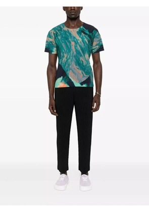 Homme Plissé Issey Miyake agate-print pleated T-shirt - Green