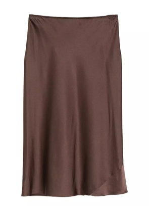 Dorothee Schumacher bias-cut satin midi skirt - Brown